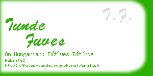 tunde fuves business card