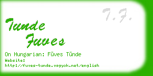 tunde fuves business card